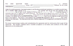 Month To Month Rental Agreement Form FREE Download Rental Agreement