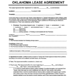 Oklahoma Residential Lease Rental Agreement Forms Free PDF