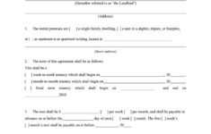 Ontario Residential Lease Agreement Template Printable Form