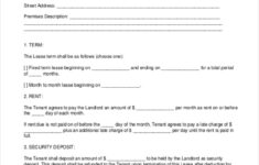 Printable Rental Agreement Template For Your Needs