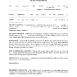 Residential Lease Agreement Fillable PDF Free Printable Legal Forms