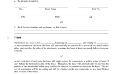 Residential Lease Agreement Template Free Printable Documents