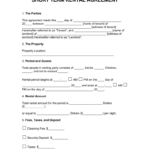 Short Term Vacation Rental Lease Agreement EForms Free Fillable