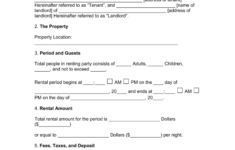 Short Term Vacation Rental Lease Agreement EForms Free Fillable