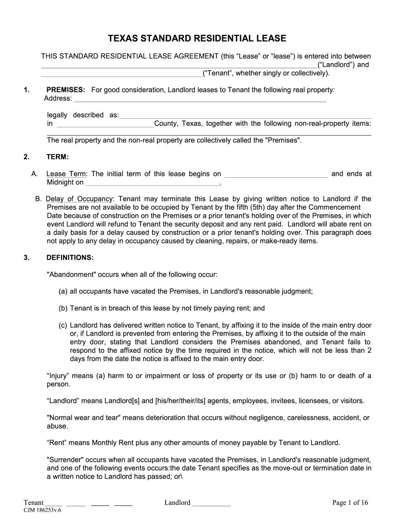 Texas Residential Lease Agreement 2020 Pdf Fill Online Printable 
