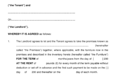 United Kingdom Tenancy Agreement Template Fixed Term Download
