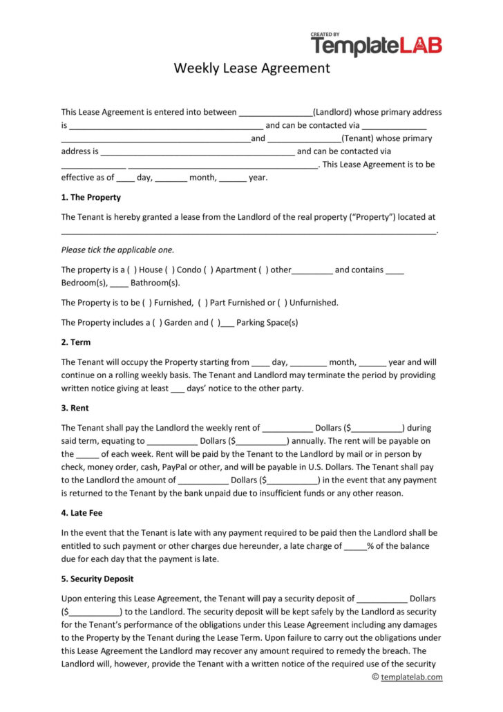 Free Home Lease Agreement Printable
