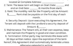 6-Month Lease Agreement Template, Digital Download: Pdf - Etsy throughout Six Month Lease Rental Property Template