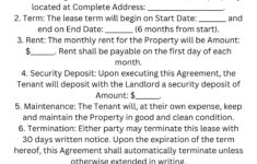 6-Month Lease Agreement Template, Digital Download: Pdf - Etsy Uk regarding 6 Month Rental Agreement Format