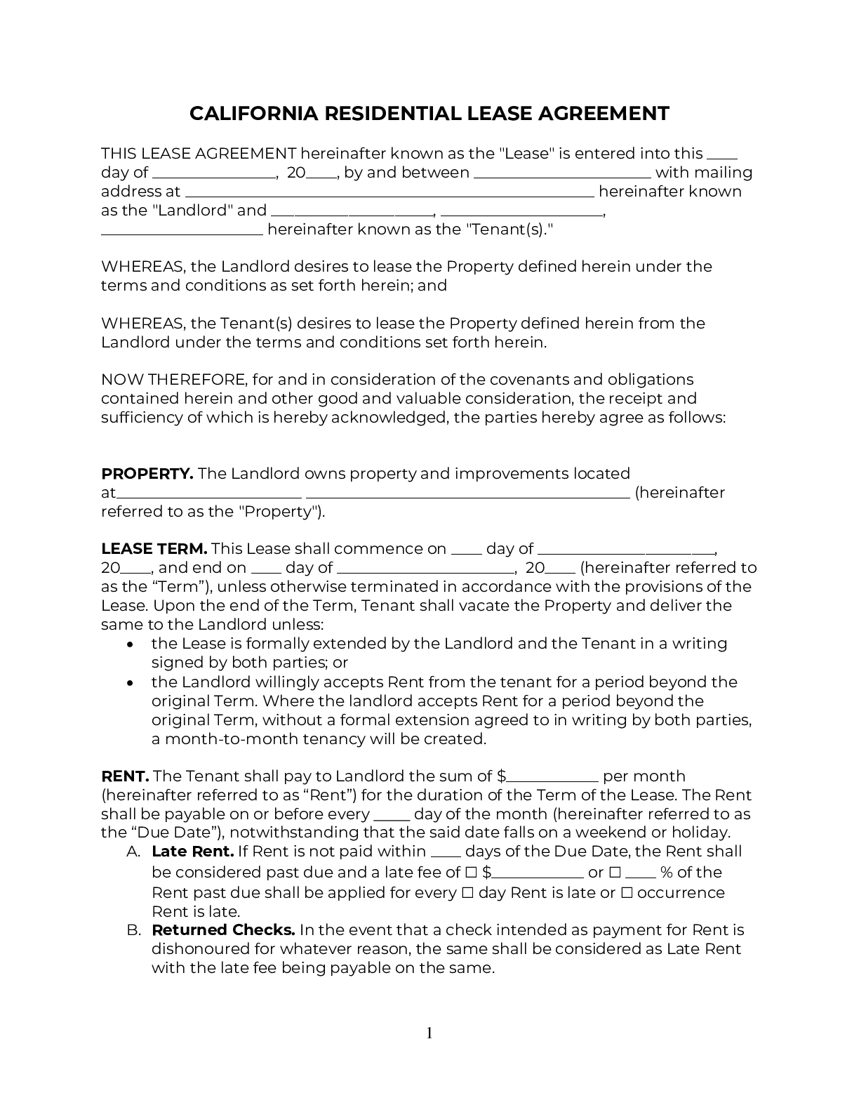 California Rental Lease Agreement Template (2025) | Pdf &amp;amp; Doc regarding Printable California Lease Agreement Example