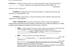 Free Alabama Residential Lease Agreement | Pdf intended for Free Printable Alabama Lease Agreement