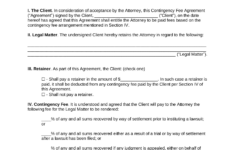 Free Contingency Fee Agreement Template - Sample - Pdf | Word – Eforms intended for Contingency Agreement Template Sample