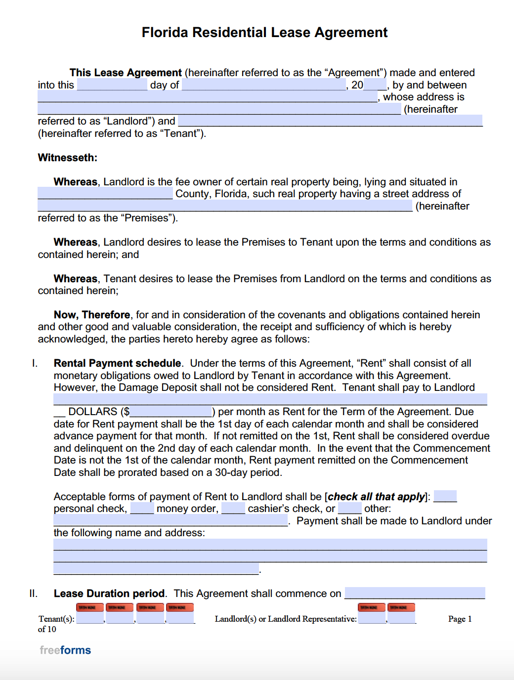 Free Florida Rental Lease Agreement Templates | Pdf | Word with Printable Florida Lease Agreement