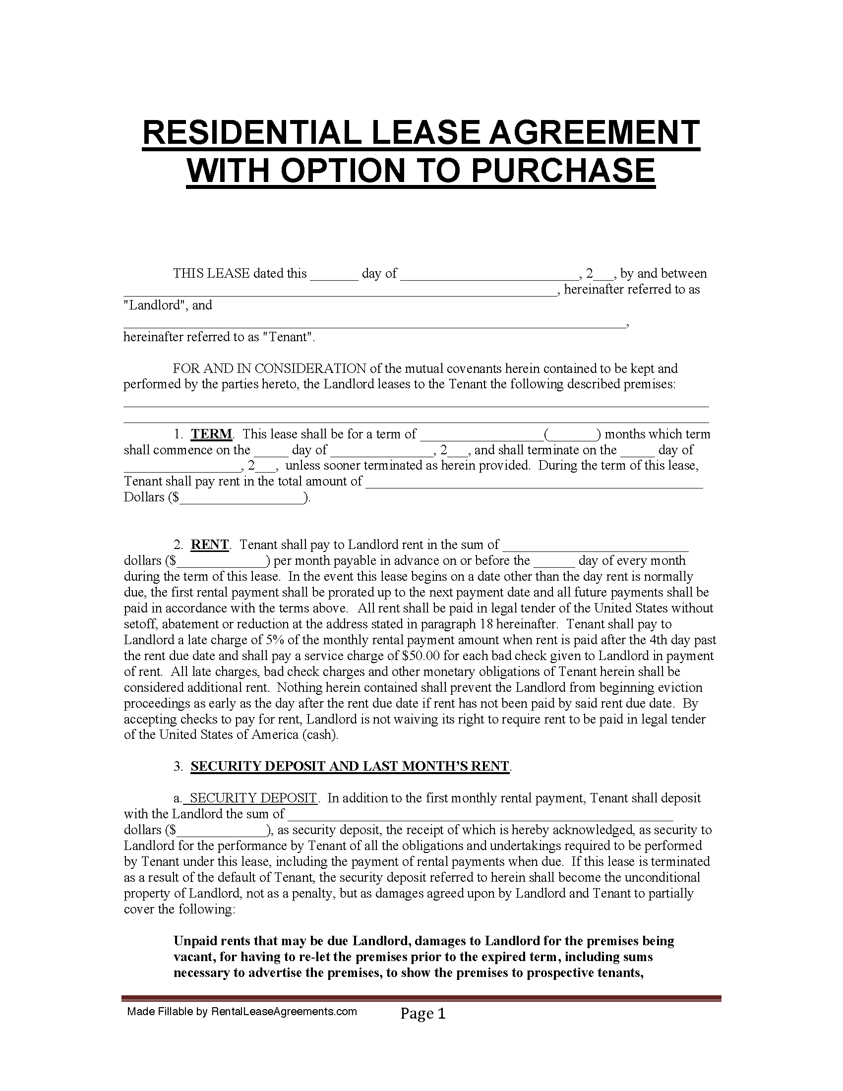 Free Florida Rental Lease Agreements (8 Types) | Pdf - Ms Word throughout Free Printable Lease Agreement Template Florida