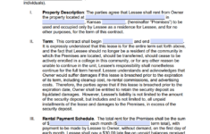 Free Kansas Rental Lease Agreement Templates | Pdf | Word regarding Free Printable Lease Agreement Kansas