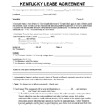 Free Kentucky Lease Agreement Templates (6) | Pdf & Word Intended For Ky Lease Agreement Free Printable