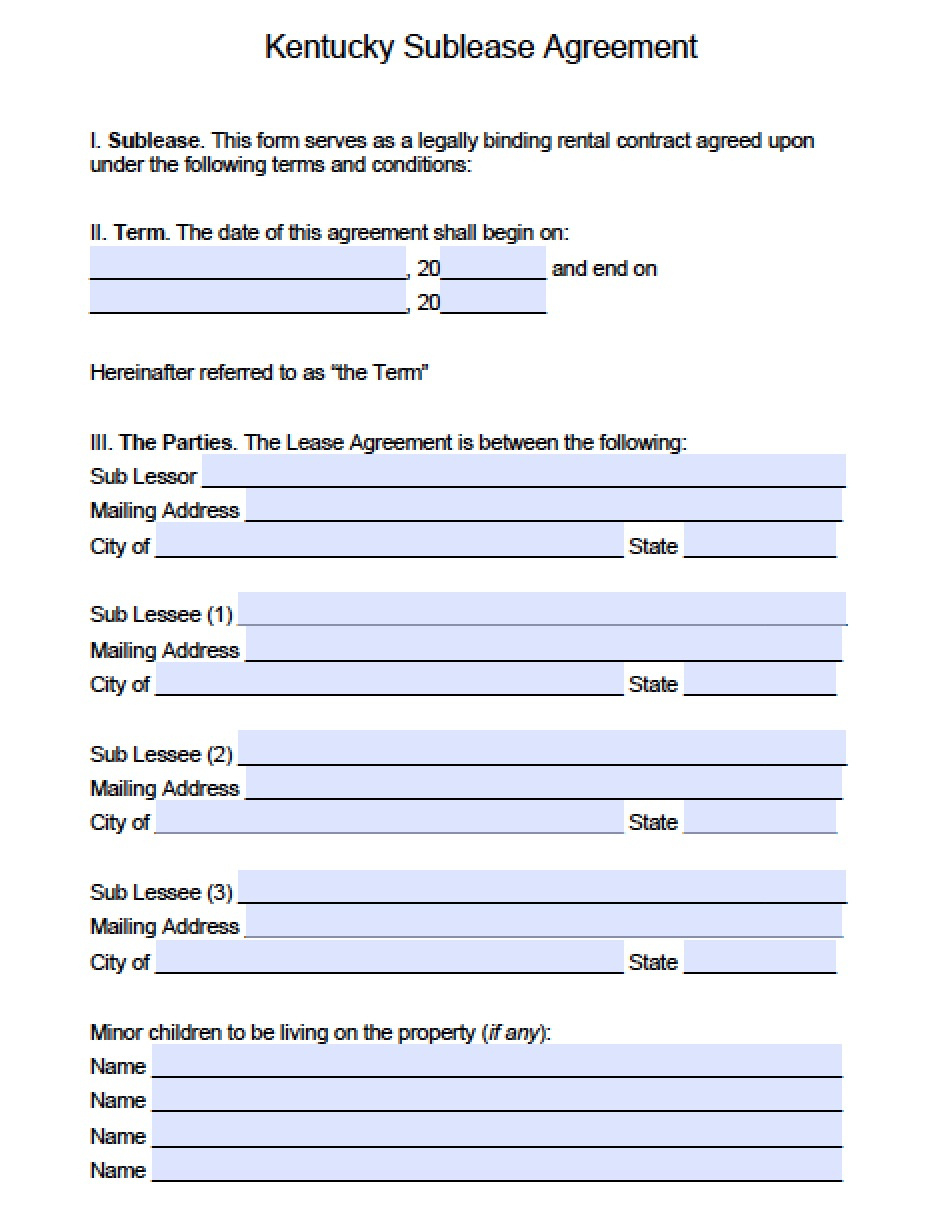 Free Kentucky Rental Lease Agreement Templates | Pdf | Word pertaining to Ky Lease Agreement Free Printable