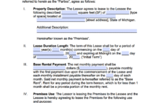 Free Michigan Commercial Lease Agreement Template | Pdf | Word in Lease Agreement Michigan Template Printable
