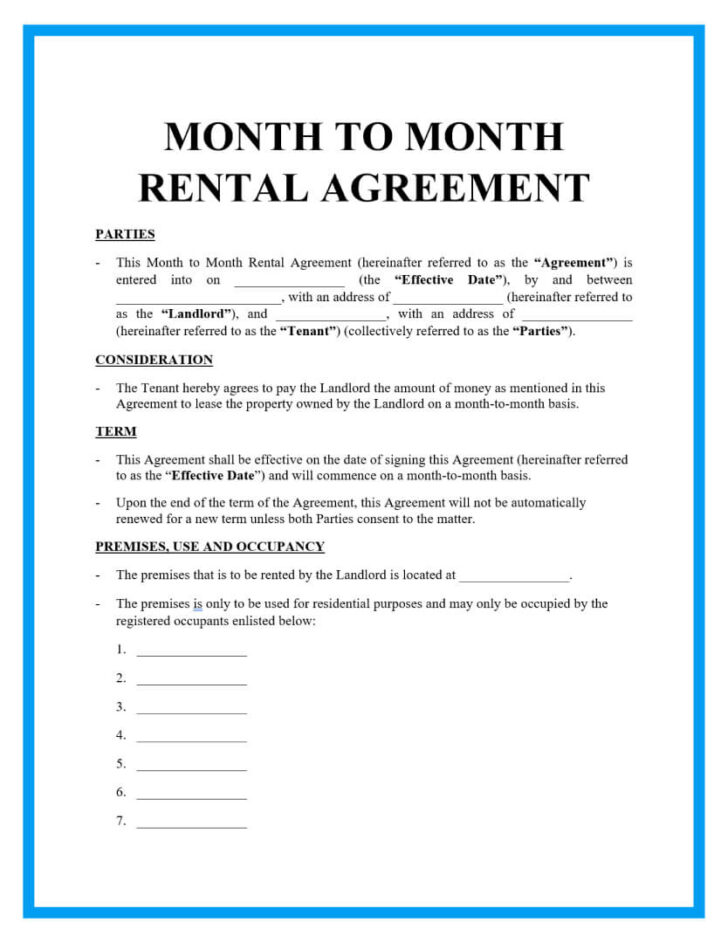 Rental Agreement For 6 Months