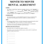 Free Month To Month Rental Agreements Sample Within Printable Monthly Lease Agreement