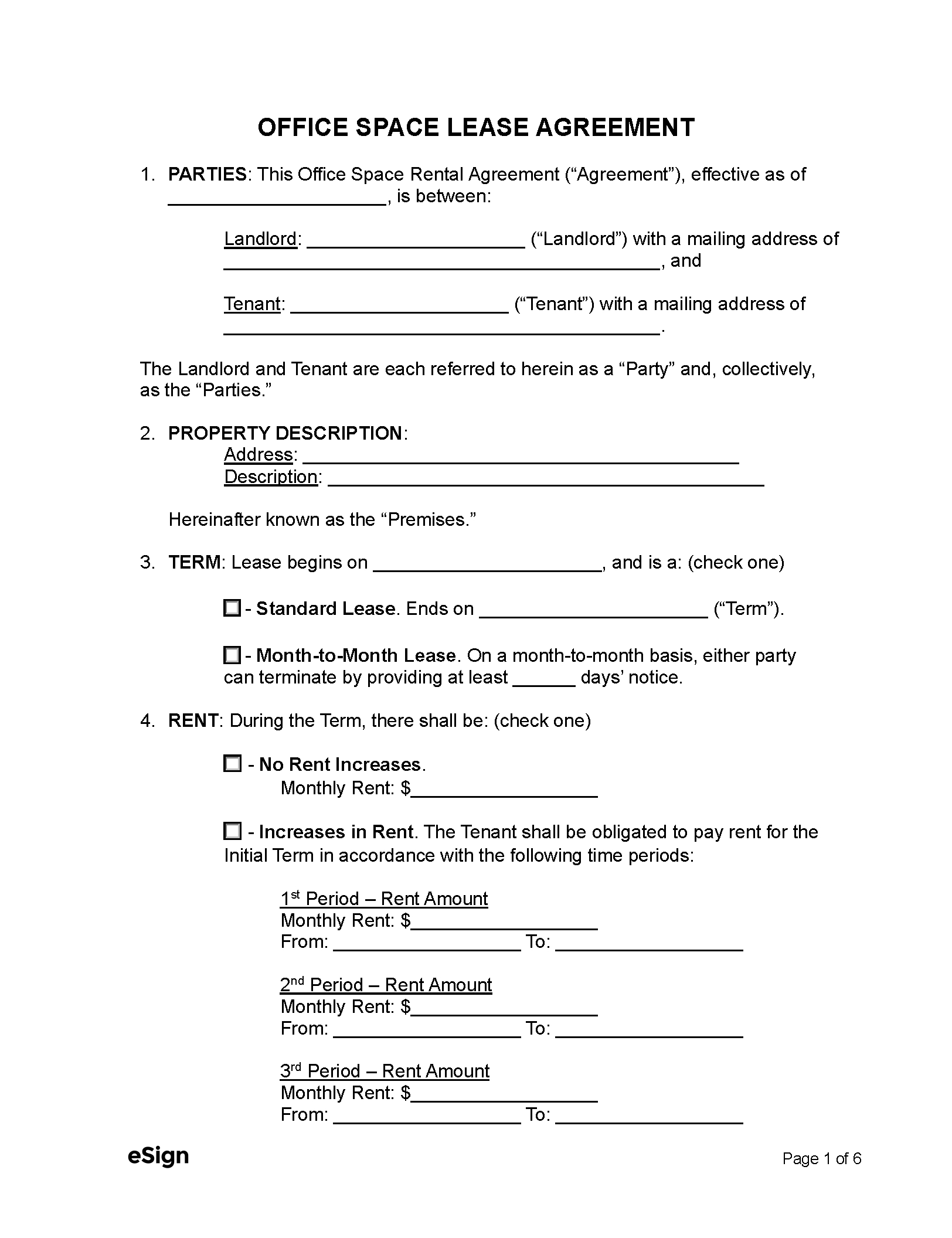 Free Office Lease Agreement Template | Pdf | Word within Free Printable Office Lease Agreement