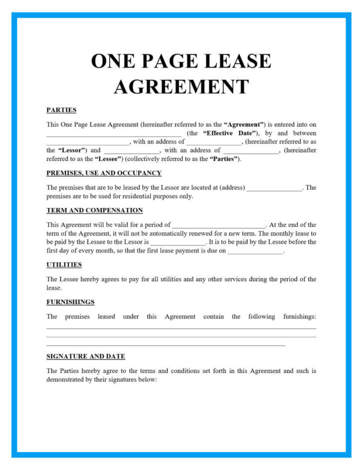 Free Printable Lease Agreement Free Download