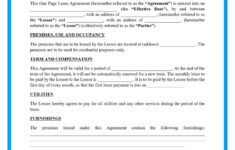 Free One Page Lease Agreement Templates regarding Free Simple Lease Agreement Printable