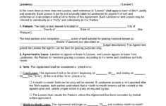 Free Pasture (Grazing) Lease Agreement | Pdf &amp; Word for Free Printable Grazing Lease Agreement Uk