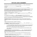 Free Pasture (Grazing) Lease Agreement | Pdf & Word Regarding Printable Cattle Grazing Lease Agreement Texas