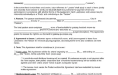 Free Pasture (Grazing) Lease Agreement | Pdf &amp; Word regarding Printable Cattle Grazing Lease Agreement Texas