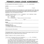 Free Pennsylvania Lease Agreement Templates (6) | Pdf & Word With Regard To Free Printable Lease Agreement Pennsylvania