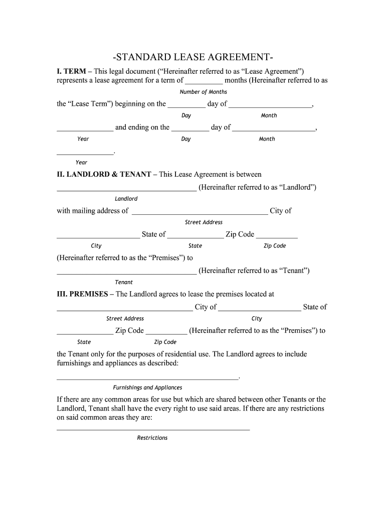 Free Printable Lease Agreement: Fill Out &amp;amp; Sign Online | Dochub pertaining to A Printable Lease Agreement