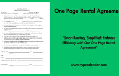 Free Printable One Page Rental Agreement Templates [Pdf, Word] Sample intended for Ontario Lease Agreement 2026 Printable