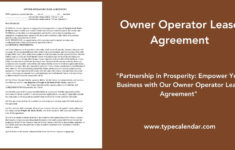 Free Printable Owner Operator Lease Agreement Template [Word, Pdf for Printable Trucking Company Owner Operator Lease Agreement Form