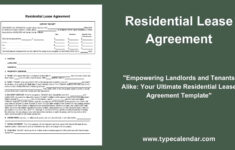 Free Printable Residential Lease Agreement Templates [Pdf, Excel] inside Free Printable 6 Month Rental Lease Agreement