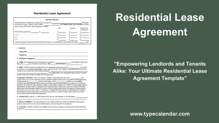 Free Printable 6 Month Rental Lease Agreement