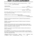 Free Rent To Own Contract Template | Pdf & Word Within Printable Lease To Own Agreement