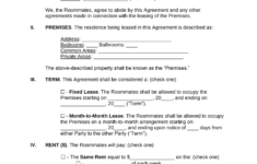 Free Roommate (Room Rental) Agreement Template - Pdf | Word – Eforms with Printable Lease Agreement For Room Rental