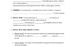Free Short-Term / Vacation Lease Agreement Template | Pdf | Word throughout Free Printable 6 Month Rental Lease Agreement