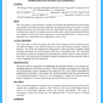 Free Simple Storage Rental Agreement Template In Free Printable Storage Unit Lease Agreement