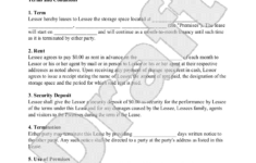 Free Storage Space Lease Agreement - Rocket Lawyer with Free Printable Storage Unit Lease Agreement