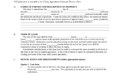 Free Tennessee Farm Lease Agreement Template - Pdf – Eforms with Farm Land Lease Agreement Free Printable Form