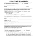 Free Texas Lease Agreement Templates (6) | Pdf & Word Pertaining To Printable Lease Agreement Texas Free