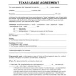 Free Texas Lease Agreement Templates (6) | Pdf & Word With Regard To Printable Lease Agreement Texas Sample