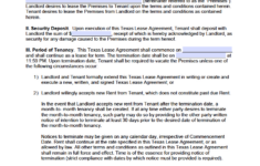 Free Texas Rental Lease Agreement Templates | Pdf | Word in Printable Lease Agreement Texas Sample