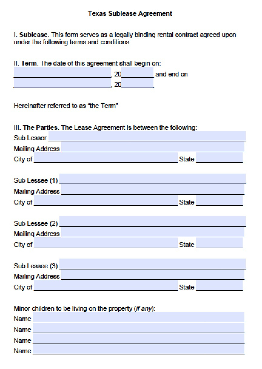 Free Texas Rental Lease Agreement Templates | Pdf | Word pertaining to Printable Lease Agreement Texas Word