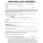 Free Wisconsin Lease Agreement Templates (6) | Pdf & Word Throughout Printable Lease Agreement Wisconsin