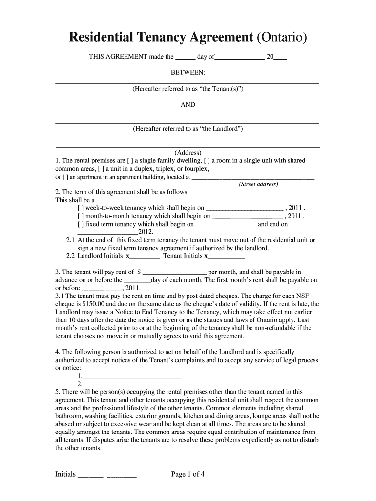 Lease Agreement: Fill Out &amp;amp; Sign Online | Dochub throughout Rental Lease Agreement Free Printable Ontario