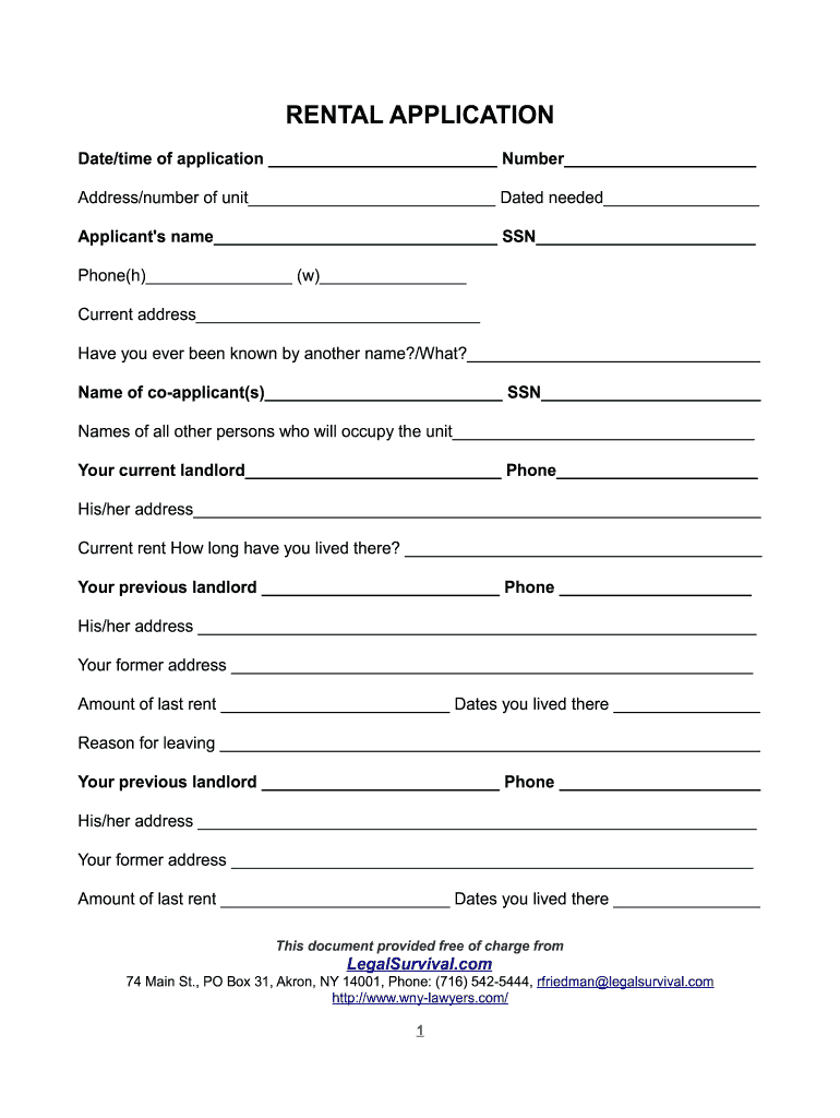 Ny Friedman Ranzenhofer Rental Application Form - Fill Online throughout Printable Lease Agreementfiller