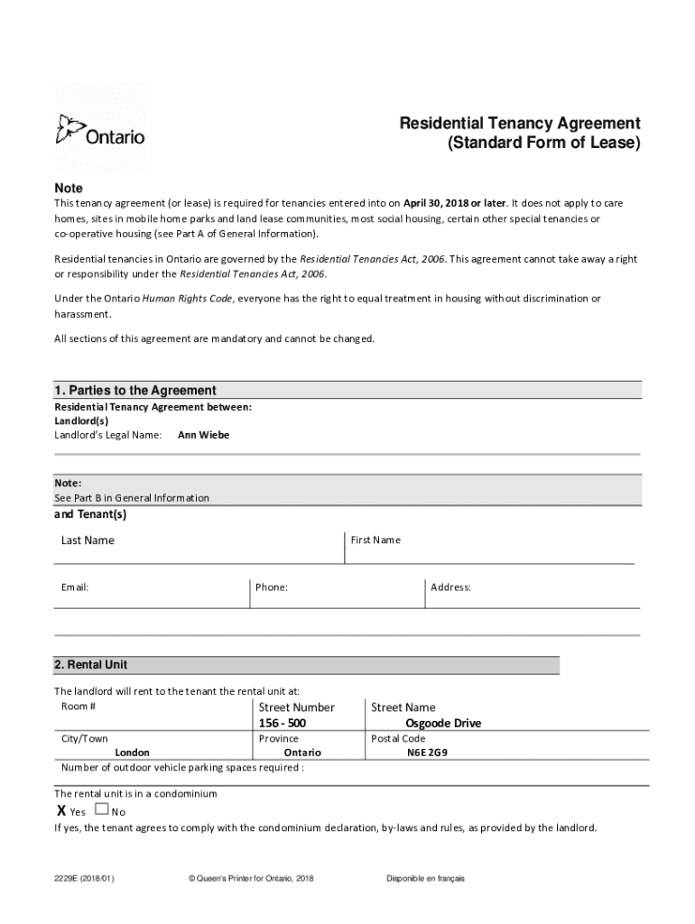 Ontario Lease Agreement: Fill Out &amp;amp; Sign Online | Dochub for Rental Lease Agreement Free Printable Ontario